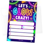 15 Neon Glow Birthday Invitations Girl - Kids Birthday Invitations Boy, Neon Birthday Party Invitations For Boys, Glow Birthday Invites For Boy, Birthday Invitation Cards, Neon Birthday Party Invites