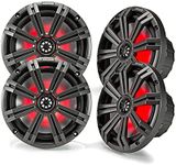 Kicker 8" Charcoal Marine LED Speakers - 2-Pairs of OEM Replacement Speakers