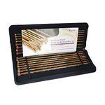 KnitPro Symfonie Knitting Pins, Single Ended Knitting Needles Set 40cm, 8 Pairs, Black Jacquard Fabric Case