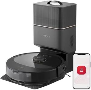 roborock Q8 Max+ Aspirateur Robot Laveur avec Station, Vidage Automatique, 5500Pa Aspiration, Brosse DuoRoller, Navigation LiDAR, Évitement d'obstacles, Cartographie Multi-Niveaux, Contrôle APP/Vocale