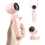 Diveblues iTurbo High-Speed Portable Handheld Turbo Fan, LED Display, 2000mAh Rechargeable Battery, 5 Wind Speeds, Up to 6H Runtime, Mini Fan for Travel, Commute, Outdoor, Gifts for Women Men