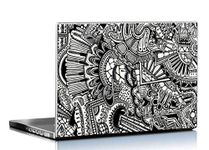 WALLTON - Black and White Abstract HD Quality Vinyl Laptop Skin Decal/Sticker Protector, Fits Dell, Hp, Lenovo, Toshiba, Acer, ASUS and for All Models Up to 11.6" - 15.6" Inch, Pack of 1