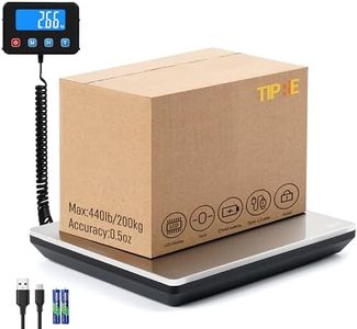 TIPRE Digital Shipping Postal Scale 0.5 oz High Accuracy！440lb Commercial Weight Scale for Package, Small Business, Mail, Warehouse, Home, Battery & Charging Cable Included