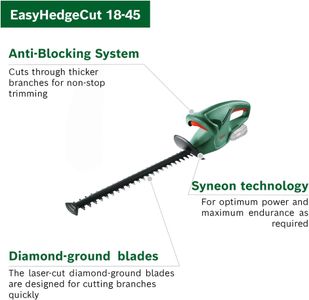 Bosch Cordless Hedge Cutter 18V, 45cm Blade – Tool Only