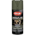 Krylon K04293007 Camouflage With Fusion For Plastic Paint Technology Aerosol Spray Paint, 11-Ounce, Camouflage Olive