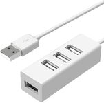 tunghey USB 2.0 Hub, USB Splitter,USB 4-Port Adapter,USB Extender for for Laptop, PC, Ma-cBook, Ma-c Pro, M-ac Mini, iM-ac, Surf-ace Pro and More (White 15cm)