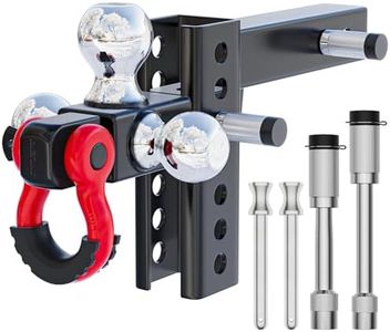 Ayleid Trailer Hitch Tri-Ball Mount with Anti-Theft Locking Hitch Pin&Hook&Rotatable Tow Shackle,Fits 2-in Receiver with 1-7/8-in,2-in,2-5/16-in Hitch Ball Adjustable with Shackle