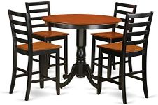 East West Furniture TRFA5-BLK-W 5 Piece Kitchen Dinette Table and 4 Bar Stools Set