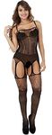 Gopalvilla Women's Polyimide and Elastane Full Body Stocking (MS_2019_Black_Free Size)