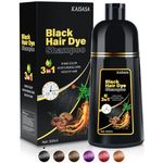 Black Hair Dye Shampoo 3 in 1 for Women and Men for Gray Hair Coverage Hair Colour Shampoo Instant Herbal Ingredients - Long Lasting 500ML