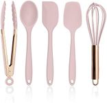 COOK WITH COLOR Silicone Cooking Utensils, Kitchen Utensil Set, Easy to Clean Silicone Kitchen Utensils, Cooking Utensils for Nonstick Cookware, Kitchen Gadgets Set, Standard, Pink