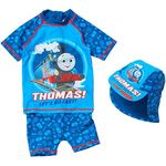 THOMAS & FRIENDS UPF40+ Sunsafe Swim Suit 2 Pc Set Character Swimwear UK Seller - 3 Piece Set - 3/4 Years