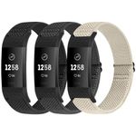 Puhuite Bands Compatible with Fitbit Charge 2 Bands for Women Men, Classic & Special Edition Adjustable Stretchy Nylon Replacement Strap Wristbands for Fitbit Charge 2