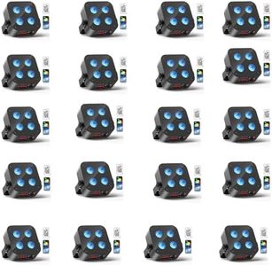 DazzlingStage Mini Rechargeable Par Lights, 4 * 18W RGBWA UV 6 in 1 Battery Powered Upights, APP & Wireless DMX Control Stage Lights, Uplighting for Festival Party Wedding Event - 20 Pack