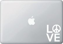 CCI Love Peace Decal Vinyl Sticker|Cars Trucks Vans Walls Laptop| White |3.5 x 3 in|CCI901