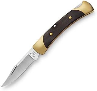 Buck Knives The 55 Folding Pocket Knife 2-3/8" 420HC Steel Clip Blade, Ebony Handle, Brass Bolsters