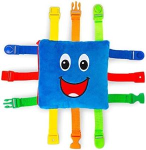 Buckle Toys - Boomer Square - Learning Activity Toddler Plane Travel Essential Toy - Develop Motor Skills and Problem Solving
