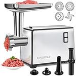 2500W Electric Meat Grinder, Sausage Stuffer Maker, Stainless Steel Food Grinder with Sausage Tube Kubbe Maker for Home Kitchen Use