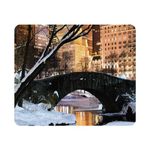 HOSNYE New York City Mousepad Non-Slip Rubber Gaming Mouse Pad Manhattan Central Park Panorama in Winter with Snow Rectangle Mouse Pads for Computers Laptop