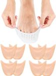 4 Pair Ballet Dance Toe Sleeves/Toes Protection Cushion, Silicone Gel Sock Pads Topper Cover Protector Pouch for Ball of Foot Metatarsal (Beige)