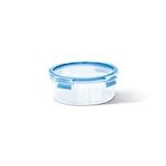 Emsa 508552 Clip & Close round food storage container 0.85 litres, transparent/blue