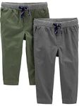 Simple Joys by Carter's Baby Boys' 2-Pack Pull on Pant, Green/Grey, 12 Months