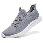 ALEADER Walking Tennis Shoes Women Running Slip on Sneakers Gym Memory Foam Work Weeding Lightweight Dark Gray Size 9 US