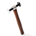 WUTA Leather Steel Hammer Carbon Solid Steel Double Head Hammer Hickory Handle Smooth Mallet for Family Craft Working Jewelry Stamping Hammer Leather Tool