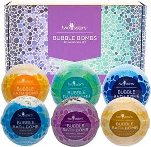 Two Sisters Relaxing Bath Bombs for Women, Girls, Teens & Kids (6 Pack) - Natural Bubble Bomb, Moisturizes Dry Skin, Releases Color, Aromatic Scents, USA Made - Ideal Mothers Day Gift by Two Sisters
