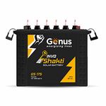 Genus Invoshakti Solar Tubular Battery 150 AH Capacity at C10 Rating Best Suitable for Solar Applications at Home Office & Shops 60 Months Warranty, Black & Yellow