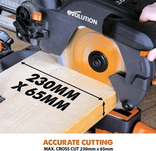 Evolution Sliding Mitre Saw – R210SMS+ Compact, Multi-Material Cutting