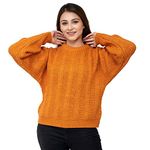 Jai Geeta Hosiery Mills Launches Knitted Women Soft Wool Round Neck Sweater and These can be paired with Jeans and Legging in Winter Season Trendy Solid (XL - 38, Orange)