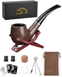 Joyoldelf Pipe Set, Short Handle Curved Pipe with Foldable Pipe Stand Holder, Beginner Pipe Kit with Gift Box and Accessories