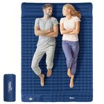 Relefree Sleeping Pad Camping Double Sleeping Pad10CM Ultra Thick Inflatable Mattress with Pillow, Ultralight and Portable Backpacking Pad for Hiking, Traveling, Car Camping - 200 * 140CM (Navy Blue)