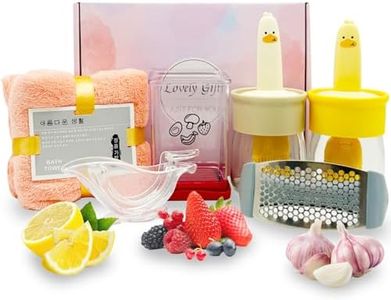 Kitchen Gadget Gift Set, Cooking Utensils with Fruit Slicer, Lemon Squeezer, Garlic Press Rocker, Oil Dispenser Bottle & Kitchen Washcloth, Kitchen Essentials Tool for Cooking Lovers and Friends