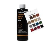 Furniture Clinic Leather Repair Paint & Dye | Self Seal Colourant for Quick and Easy Leather Repair | Suitable for Sofas, Car Seat, Shoes, Handbag, and More - Black 250ml