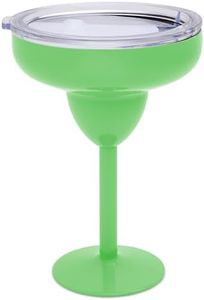 Vacuum-Sealed Metal Margarita Glass with Lid, Insulated Tumbler Mug, Steel Cup for Vacation, Pool, and Ice Cold Margs on The Beach (Green)