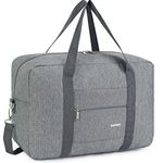 for Easyjet Airlines Cabin Bag 45x36x20 Underseat Foldable Travel Duffel Bag Holdall Tote Carry on Luggage Overnight for Women and Men 25L (Thick Series Grey (with Shoulder Strap))