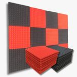 MMT Acoustix® 54 sheets Pyramid Acoustic Foam, ProStudio Sound Setup, Soundproofing Noise Reduction Acoustic Panels | 1x1 Ft 1” Thick, Orange Color