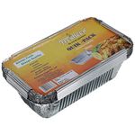 Freshee 660ml Aluminium Foil Box for Food Packing with Lid, Disposable Silver Foil Container, 10pcs