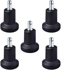 AAGUT High Profile Bell Glides Replacement for Office Chair, 7/16" x 7/8", Fixed Stationary Caster Wheel Glide, Matte Black Finish,Office Chair Wheel Stopper,5/Set