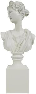 Cozy Villa The Diana of Versailles Bust, Greek Artemis Sculpture, Greco Roman Goddess of The Hunt Sculpted Figure, 13.5'' Decorative Art Piece, White