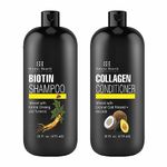 Botanic Hearth Biotin Shampoo and Conditioner with Collagen with Korean Ginseng & Turmeric | with Avocado and Coconut - 16 fl oz x 2