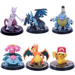 Tinion | Poke-mon (Set of 6) Action Figure Miniature Doll (Toy Figure) SpecialEdition for Car Dashboard, Decoration, Cake, Office Desk & Study Table (Package of 6) (Height 10 cm)