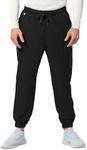 Peelz Ray 4-Pocket Elastic Bottom Scrub Pants for Men - Elastic Waistband, Soft Fabric Men's Scrub, Classic Fit, Black, Large, Regular