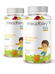 Meadbery Calcium Vitamin D Gummies For Kids For Stronger Bones And Teeth In Children Who Dislike Milk Made In An USFDA Registered Facility Pack of 2 (60)