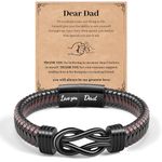 CheersLife Father Day Gift from Daughter Son,Men's Bracelet Daddy Gifts - Leather Bracelet Love You Dad Quote Engraved Jewellery for Dad Father from Daughter Son, Gift for Birthday Christmas