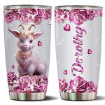 WONWIX Personalized Goat Thermos Coffee Mug Cup Jewelry Funny Water Bottle For Goats Lovers Women, Mom, Birthday Christmas Valentine 20oz Stainless Steel Tumblers With Lids