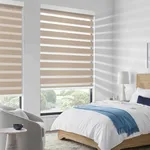 COOLWINDS Motorized Zebra Blinds for Windows Cordless Electric Curtains with Remote Control Blackout Shades Custom Smart Blinds Compatible with Alexa Google Home(Roomdarking Caramel,Customize)