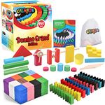 Calmado - Dominoes, 450 pcs Dominoes Set, Games/Toy Made from Wood, Family Games Domino Grand Edition Set + Bag+ Instruction Manual + Accessories